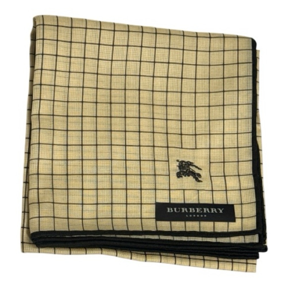 Burberry London Handkerchief 100% Cotton Plaid Check Horse Logo Luxury‎ Men’s